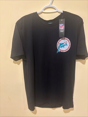 Team Apparel Black Miami Dolphins Logo Short Sleeve Tee